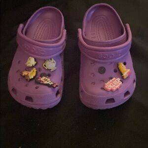 CROCS Kids Vibrant Purple Water Shoes with Fun Charms